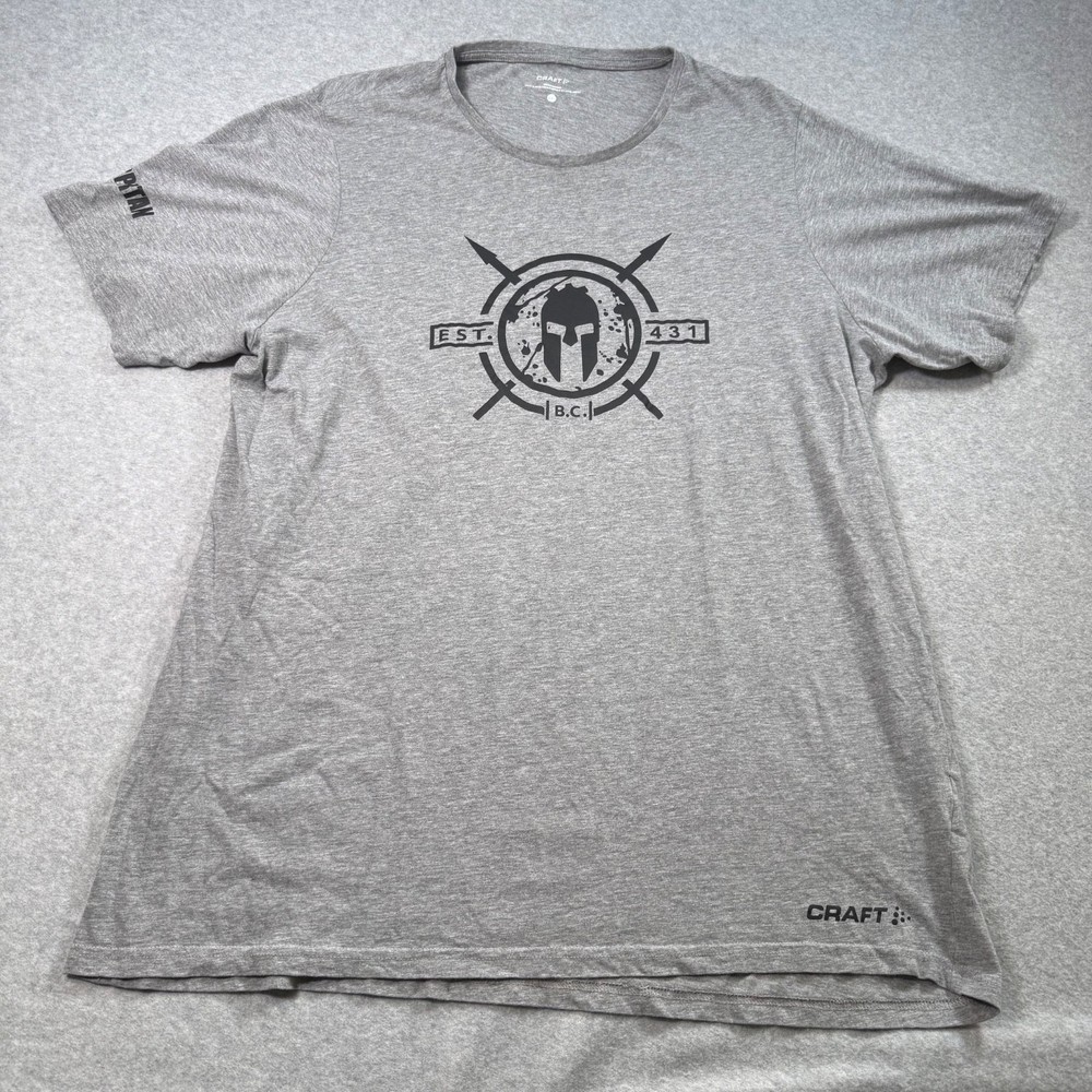 CRAFT Mens T Shirt 2XL Gray Spartan Race Graphic Print Logo