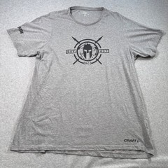 CRAFT Mens T Shirt 2XL Gray Spartan Race Graphic Print Logo
