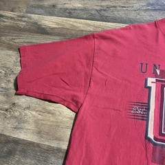 Vintage Crable University of Arkansas Mens Large L Red T Shirt Made in USA