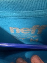 Adult Medium NEFF T-Shirt Man Wearing Hat Shirt Blue Med M *USA SELLER*