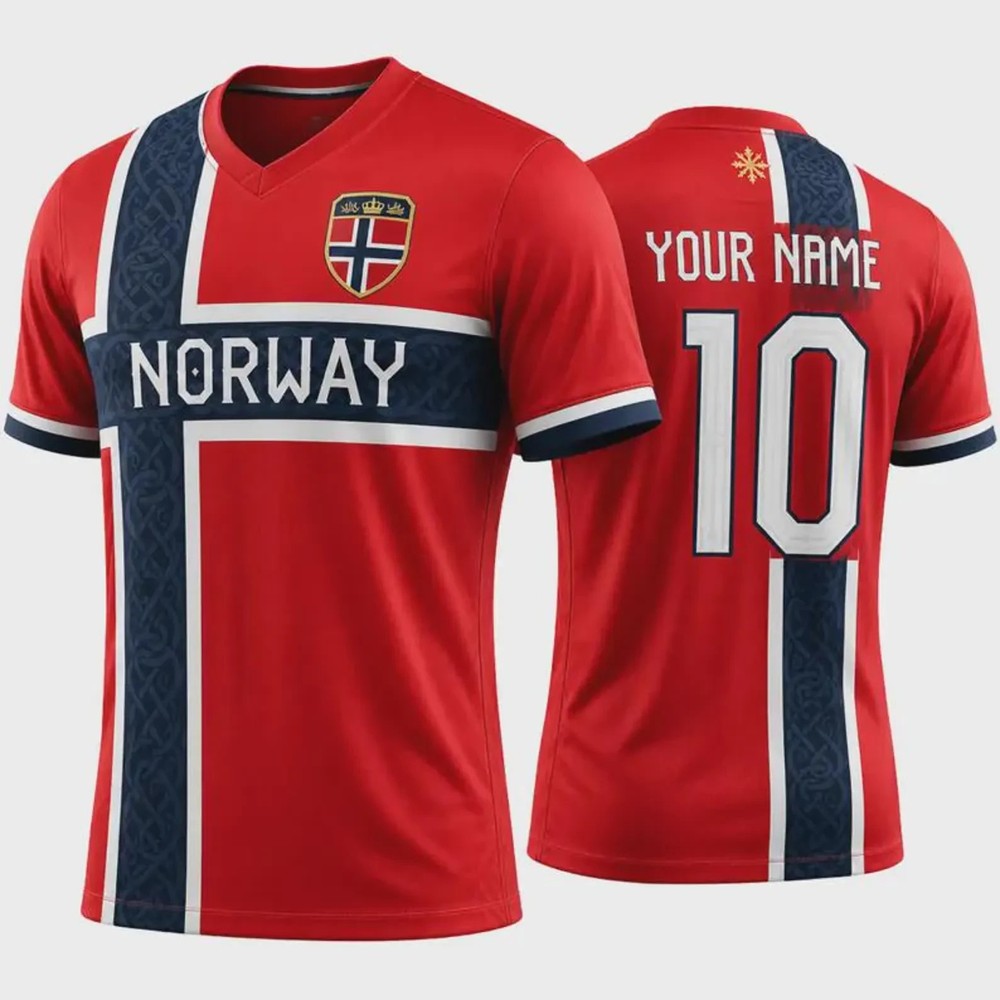 Custom Norway Football Jersey Personalized Name Number Soccer Shirt