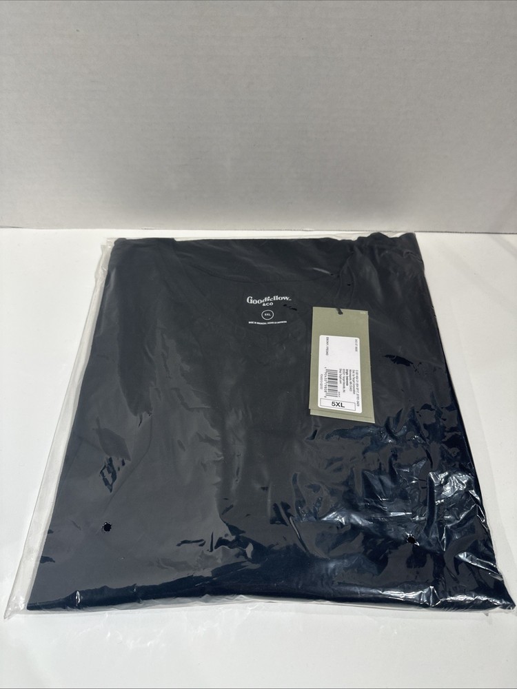 5XL-Tall T-Shirt Every Wear Tee Goodfellow & Co. V Neck Short Sleeve Black- Soft