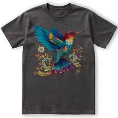 Colorful Hummingbird Nature Art T-Shirt Vintage Retro Gift Men Women Tee