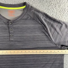 THE FOUNDRY SUPPLY CO HENLEY T SHIRT MENS 3XL GRAY HEATHERED SHORT SLEEVE TEE