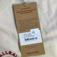 Fjallraven Kanken T-shirt Boston Chalk White Organic Cotton Unisex Size XXL NWT