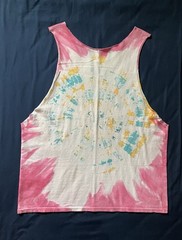 Tie Dye Cut-Off Muscle Tank Men’s XL Bright Colors Pink Teal Yellow