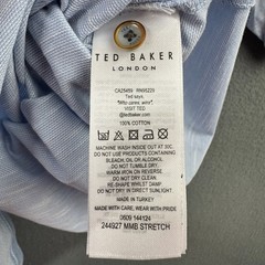 Ted Baker London Mens Light Blue Slub 100% Cotton Pocket T-Shirt Size 5 XL