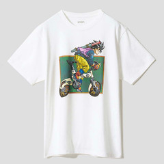 Graniph Dragon Ball Son Goku Cycling Graphic T Shirt XL White Japan Anime