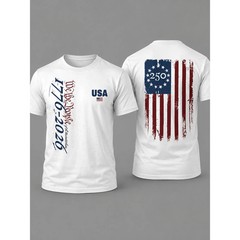 1776-2026 USA 250th Flag Black Unisex Tee, American Heritage Casual Shirt