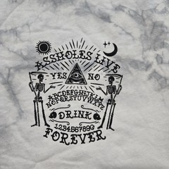 Assholes*s Live Forever Aholes ALF Ouija Board Skeletons Tie Dye Shirt Large