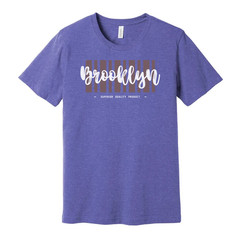 Brooklyn Graphic Tee With Vertical Stripes Unisex Urban T Shirt For Everyday Wea