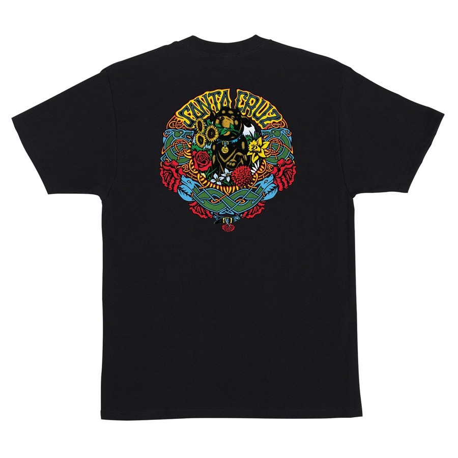 Santa Cruz Eric Dressen MASH UP LOGO Skateboard T Shirt BLACK