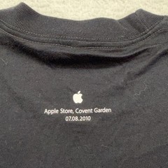 American Apparel Mens T Shirt Large Black Apple Employee Covent Garden Graphic