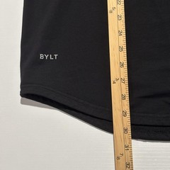 BYLT Shirt Mens L Black Drop Cut Lux Premium Basics Crew Neck Stretch Tagless