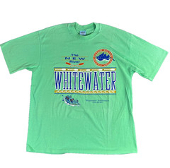 Vintage Stedman New River Whitewater Rafting Tee XL Green Single Stitch