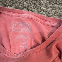 Emo Pumpkin Pink Vampire Graphic Print Tee S/M Regular Fit Crew Neck Goth