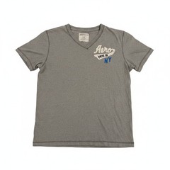 Aeropostale Grey V-Neck T-Shirt with Aero Phys Ed NY Logo, Size Large