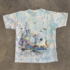 Liquid Blue Coral Reef Aquatic T-Shirt Vintage XL Single Stitch Made In USA