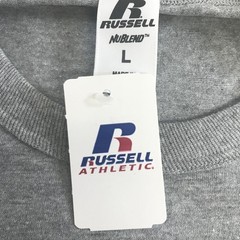 Vintage Russell Athletic Shirt Mens L Gray NuBlend Oxford Basic Tee Crew Neck