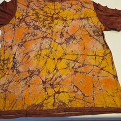 Men’s XL Orange Yellow Brown Elephant Graphic Cotton Knit Crew Neck Tee