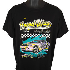 Speedway Racing T Shirt Mens Size Large Black TRXLHXD Retro