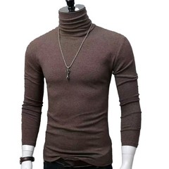 Sleek and Warm Men’s High Neck Blouse with Long Sleeves for Winter Months