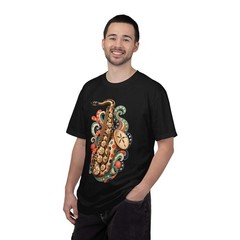 Coastal Sand Dollar Saxophone T-Shirt Graphic