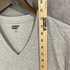 NWOT Lands’ End Men’s XL Heather Gray V-Neck T-Shirt 46-48 100% Cotton
