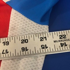 WOSAWE Cycling Jersey Men Women L Red White Blue Full Zip Vented Pockets Biking
