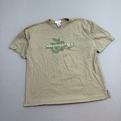 Vintage Aeropostale Surf Shirt Men’s Large Tan Green y2k Surfing Skate 2000s