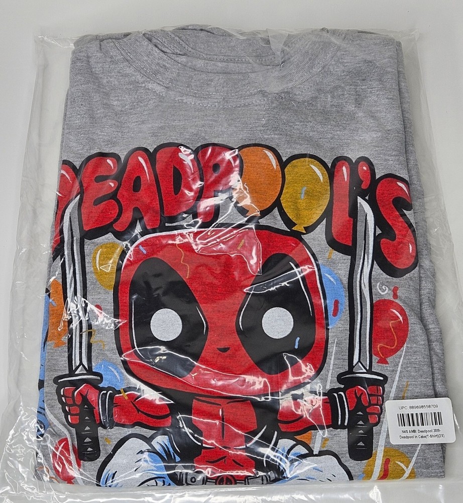 Nerdy Thrity Deadpool In Cake Loot Crate Pop Tees T Shirt Adult Size 2XL NEW