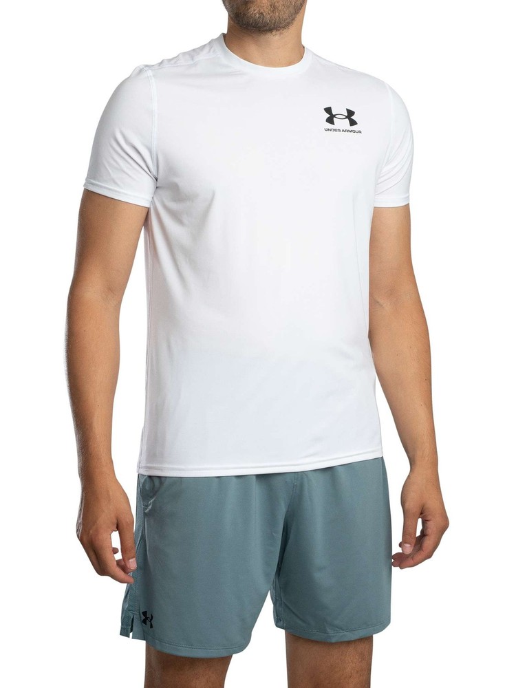 Under Armour Men’s HeatGear Fitted Logo T-Shirt, White
