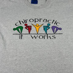 Vintage Chiropractic Shirt Adult Medium Gray Single Stitch Old Saybrook Mens 90s