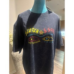 Scotch & Soda Amsterdam 1985 Graphic T-Shirt XL Black Irregular Wash 183199
