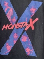 Monsta X K-Pop Band Shirt Mens Medium Black Purple Pink Graphic Starship Hashtag