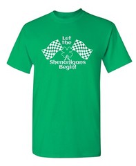 Let The Shenanigans Begin Sarcastic Humor Graphic Novelty Funny T Shirt