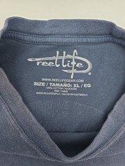 Reel Life T-Shirt Men XL Blue Graphic Print Tee.#46810