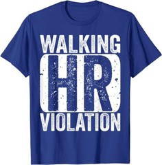 Walking HR Violation Human Resources Nightmare Funny Retro T-Shirt