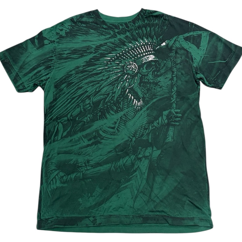 XTREME COUTURE by AFFLICTION Green AXE SLINGER Short Sleeve Slim Fit T-shirt NWT