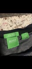 Hugo Boss V-Neck T-Shirt Striped Slim Fit Logo Designer Luxury Cotton Large Mens