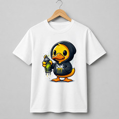 Duck Street Style T-Shirt – Graffiti Duck T-Shirt, Unisex, 100% Cotton