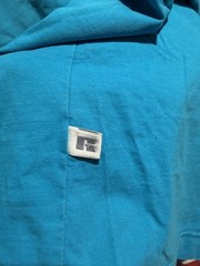 Vintage Russell Athletic USA Made Teal Long Sleeve T Shirt Large