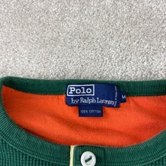 Vtg Polo Ralph Lauren Henley Mens Medium Green Waffle Knit Heavy Thermal