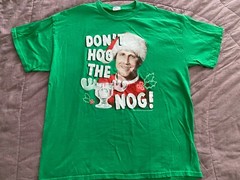 NATIONAL LAMPOONS Christmas Vacation T-Shirt Don’t Hog Eggnog Party Ugly Sweater