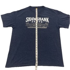 Shawshank Redemption Prison Short Sleeve Graphic Quote T-Shirt Blue ✅ Size Large