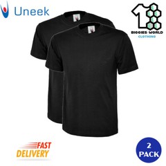 Uneek 1/2/4 PACK Unisex Classic T-Shirt Short Sleeve Work/ Casual Tee (UC301)