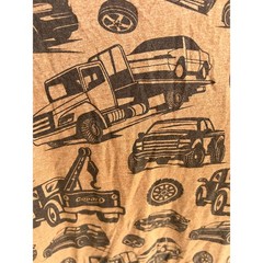 Copart all-over print tee cars, trucks, tow auto promotional apparel brown sz L