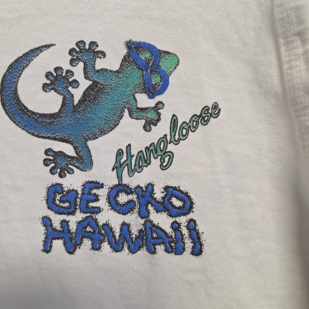 Vintage HAWAII GECKO HANG LOOSE SOFT FADED TANK TOP 90s Size M Anvil Tag