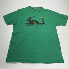 Vtg 90s Hanes Cycling Vermont Aint Flat Biking Joke Mens T-Shirt XL Green USA