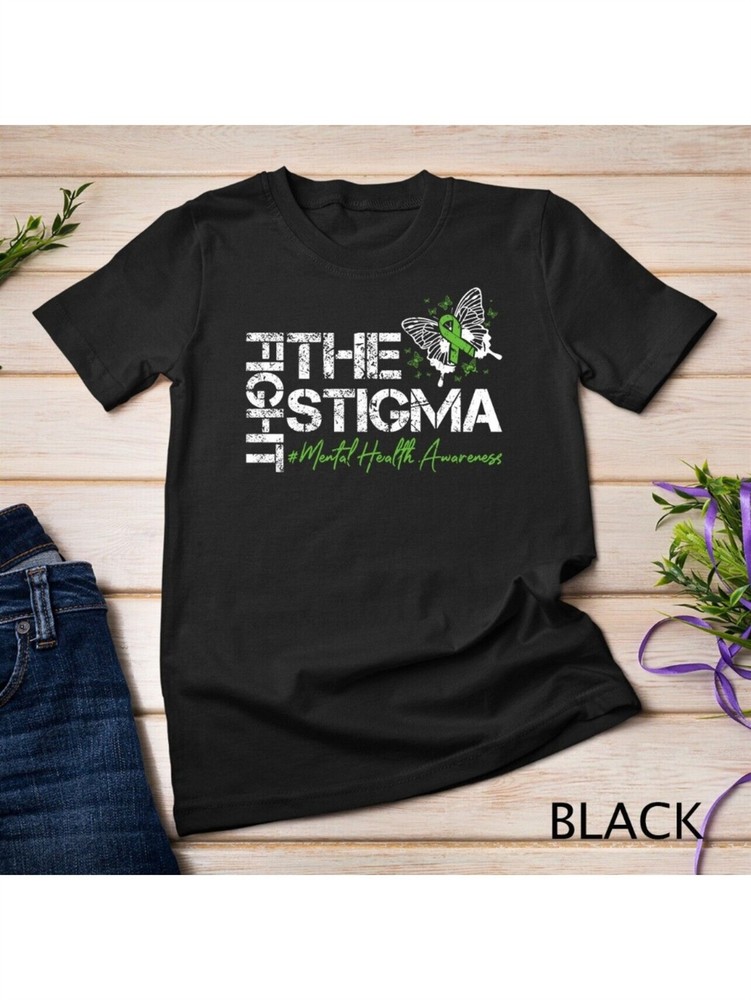 Fight The Stigma Mental Health Awareness & Suicide Prevention T-Shirt – Black